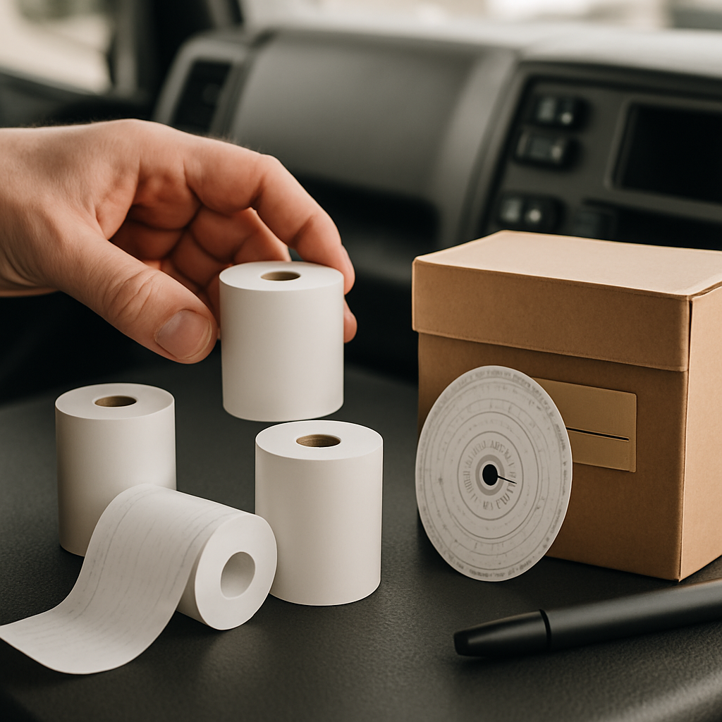 Tachoscheiben und Fahrtenschreiber-Papierrollen für LKW-Fahrer